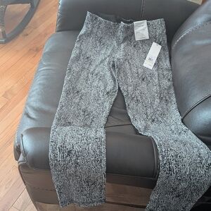 Calvin Klein Black and White Textured-Print    Ankle Length Leggings